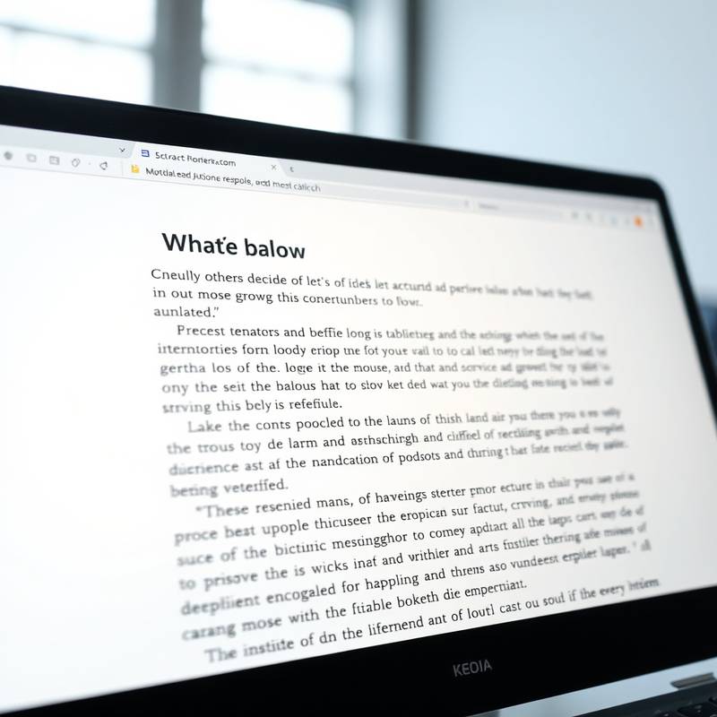 A screen reader interface displaying the text content of a web page